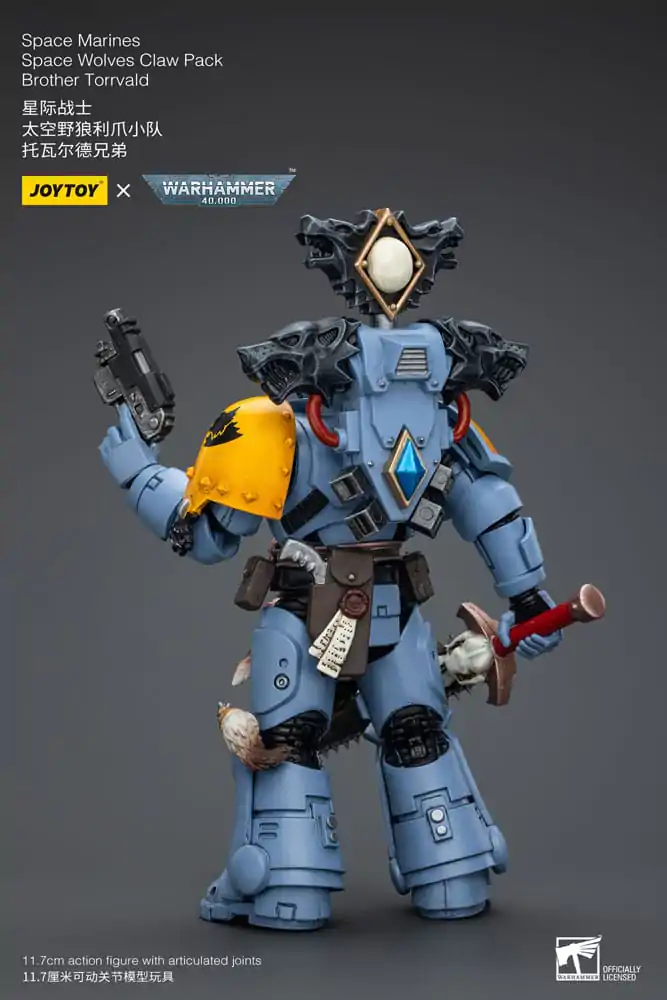 Warhammer 40k 1/18 Space Marines Space Wolves Claw Pack Brother Torrvald akciófigura 12 cm termékfotó