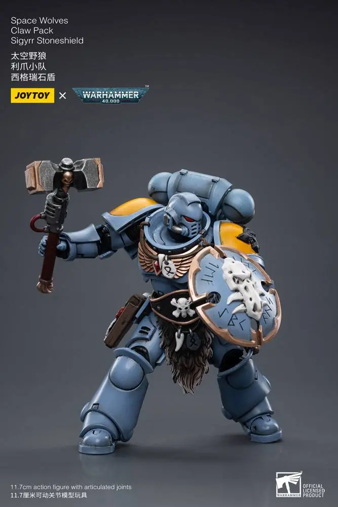 Warhammer 40k 1/18 Space Wolves Claw Pack Sigyrr Stoneshield akciófigura 12 cm termékfotó