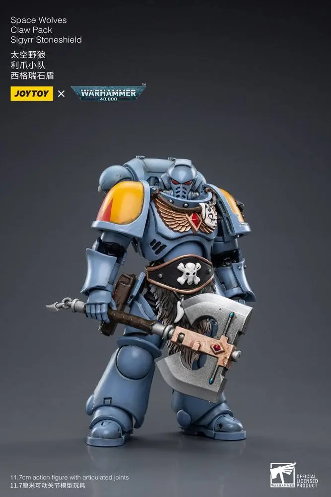 Warhammer 40k 1/18 Space Wolves Claw Pack Sigyrr Stoneshield akciófigura 12 cm termékfotó