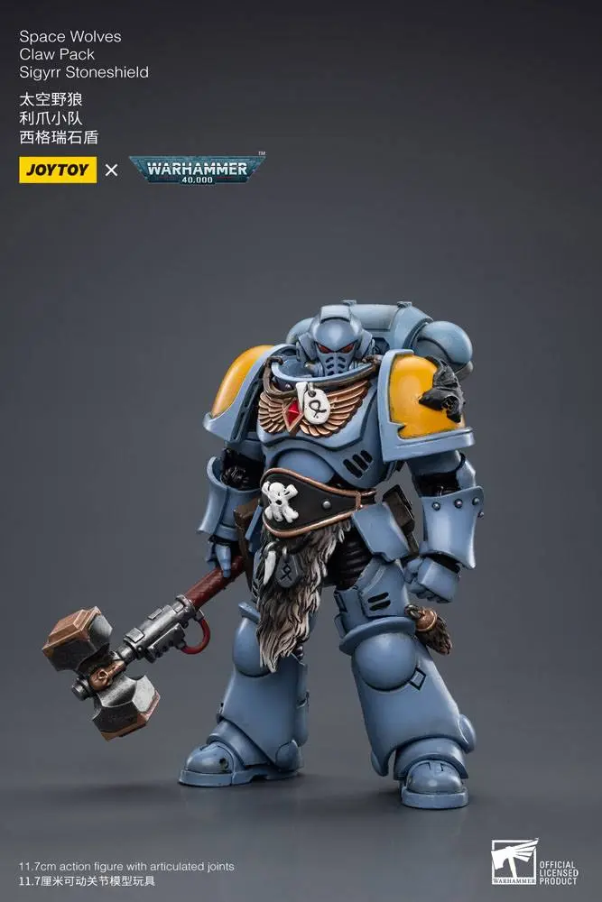 Warhammer 40k 1/18 Space Wolves Claw Pack Sigyrr Stoneshield akciófigura 12 cm termékfotó