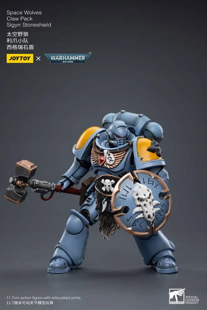 Warhammer 40k 1/18 Space Wolves Claw Pack Sigyrr Stoneshield akciófigura 12 cm termékfotó