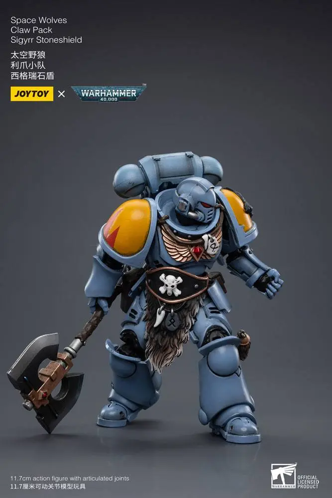 Warhammer 40k 1/18 Space Wolves Claw Pack Sigyrr Stoneshield akciófigura 12 cm termékfotó