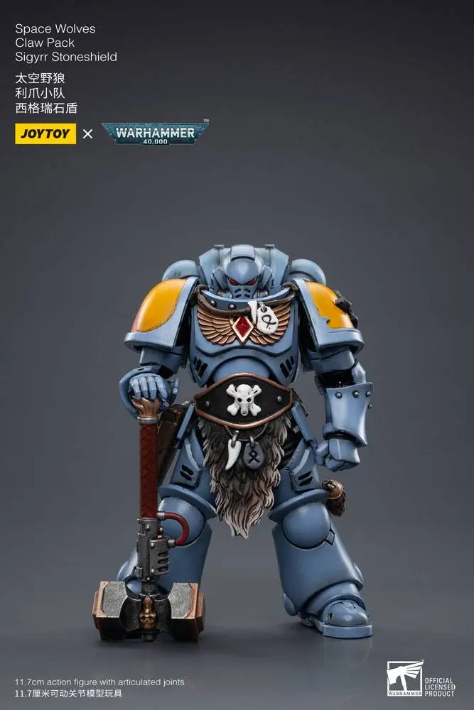 Warhammer 40k 1/18 Space Wolves Claw Pack Sigyrr Stoneshield akciófigura 12 cm termékfotó