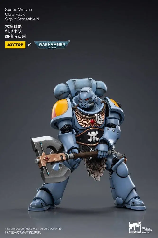 Warhammer 40k 1/18 Space Wolves Claw Pack Sigyrr Stoneshield akciófigura 12 cm termékfotó