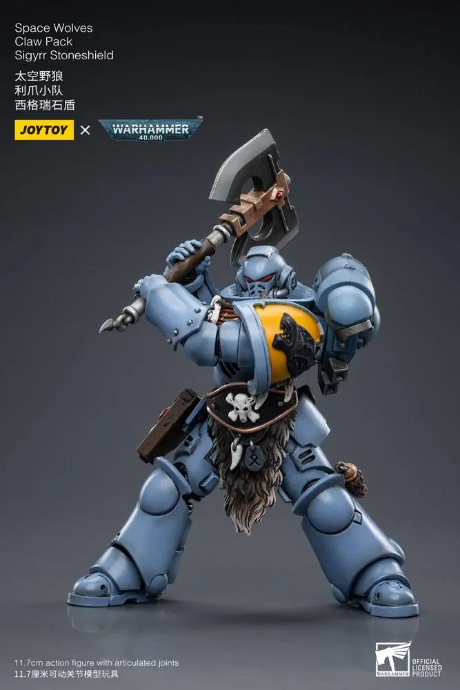 Warhammer 40k 1/18 Space Wolves Claw Pack Sigyrr Stoneshield akciófigura 12 cm termékfotó