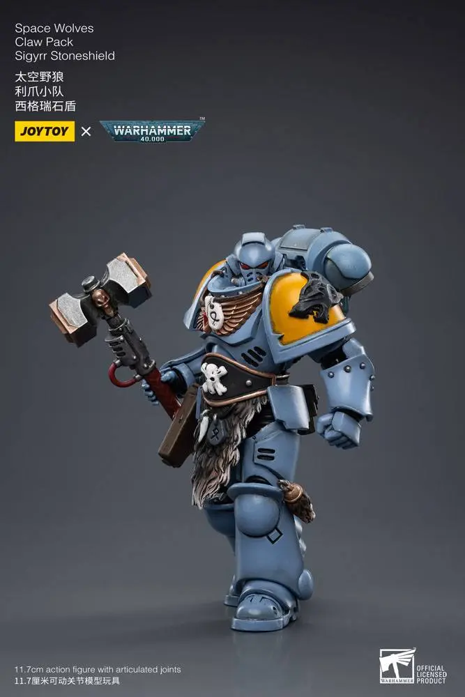 Warhammer 40k 1/18 Space Wolves Claw Pack Sigyrr Stoneshield akciófigura 12 cm termékfotó