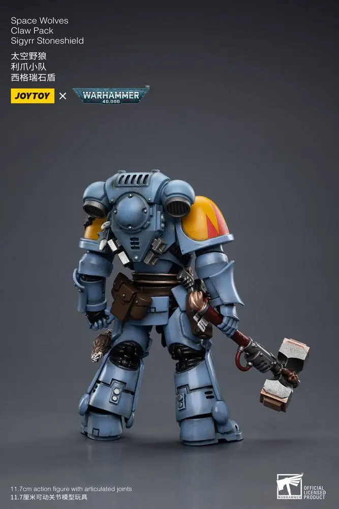 Warhammer 40k 1/18 Space Wolves Claw Pack Sigyrr Stoneshield akciófigura 12 cm termékfotó