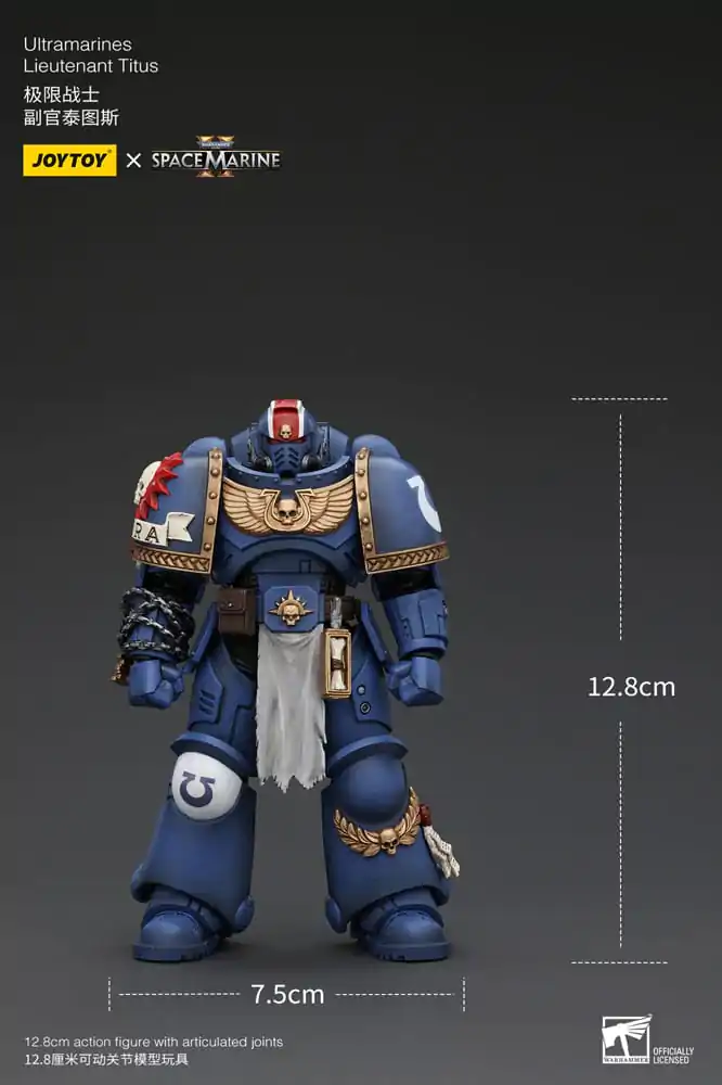 Warhammer 40k 1/18 Uitramarines Lieutenant Titus akciófigura 13 cm termékfotó