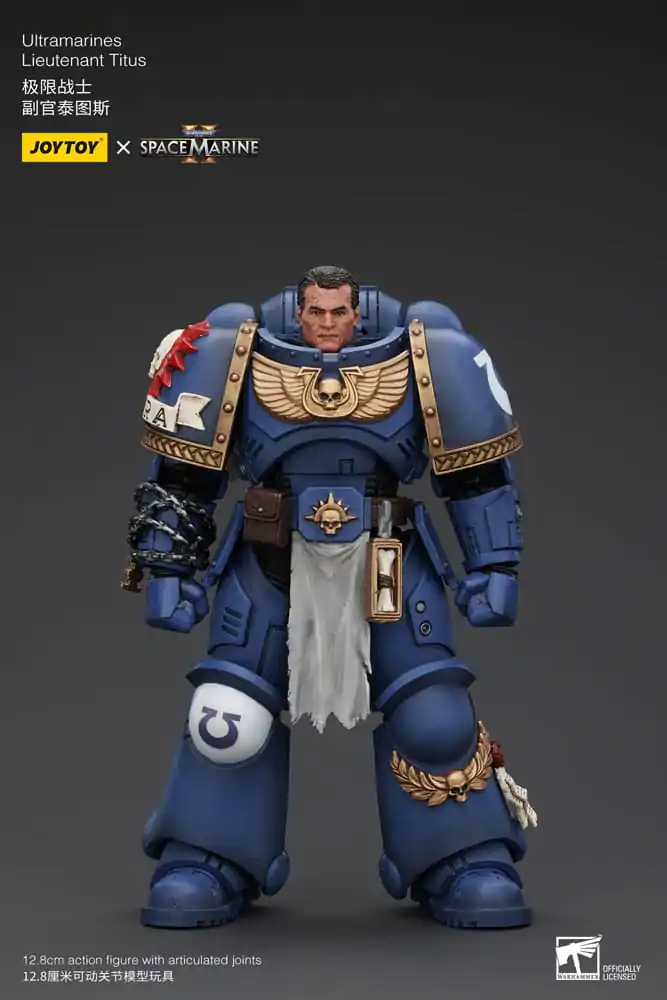 Warhammer 40k 1/18 Uitramarines Lieutenant Titus akciófigura 13 cm termékfotó