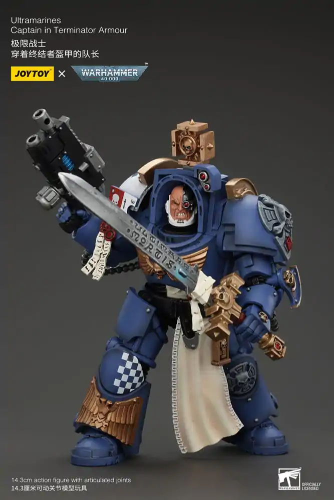 Warhammer 40k 1/18 Ultramarines Captain In Terminator Armour akciófigura 14 cm termékfotó