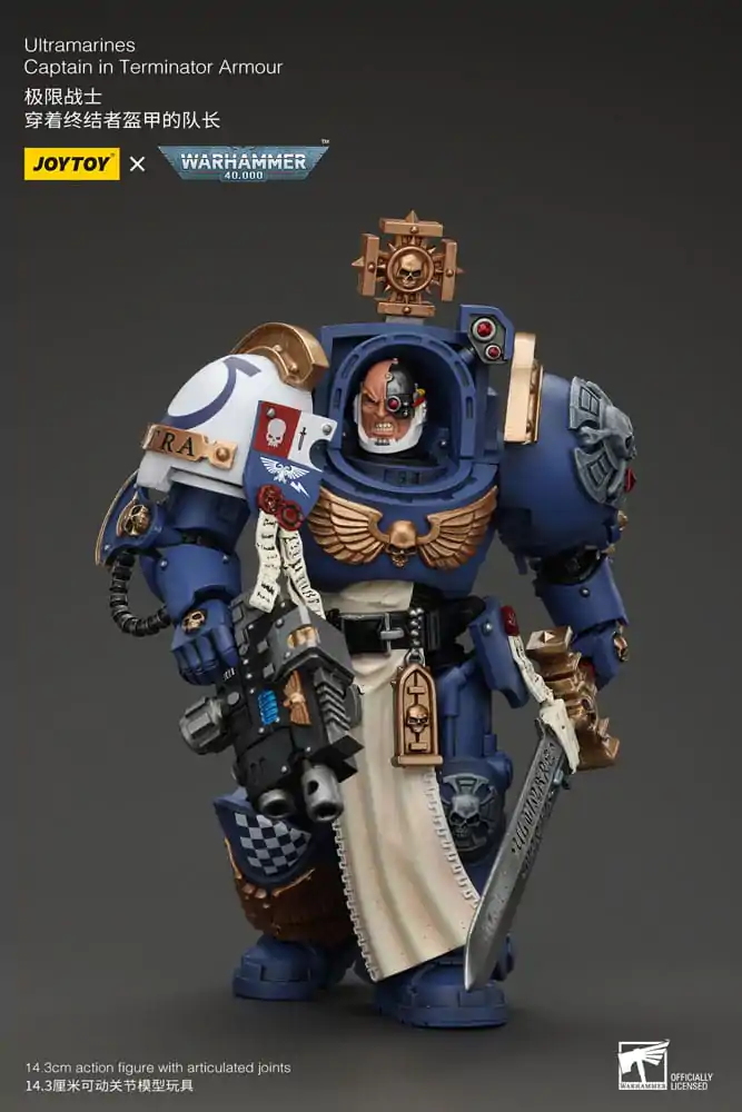 Warhammer 40k 1/18 Ultramarines Captain In Terminator Armour akciófigura 14 cm termékfotó