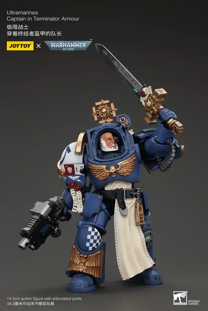 Warhammer 40k 1/18 Ultramarines Captain In Terminator Armour akciófigura 14 cm termékfotó