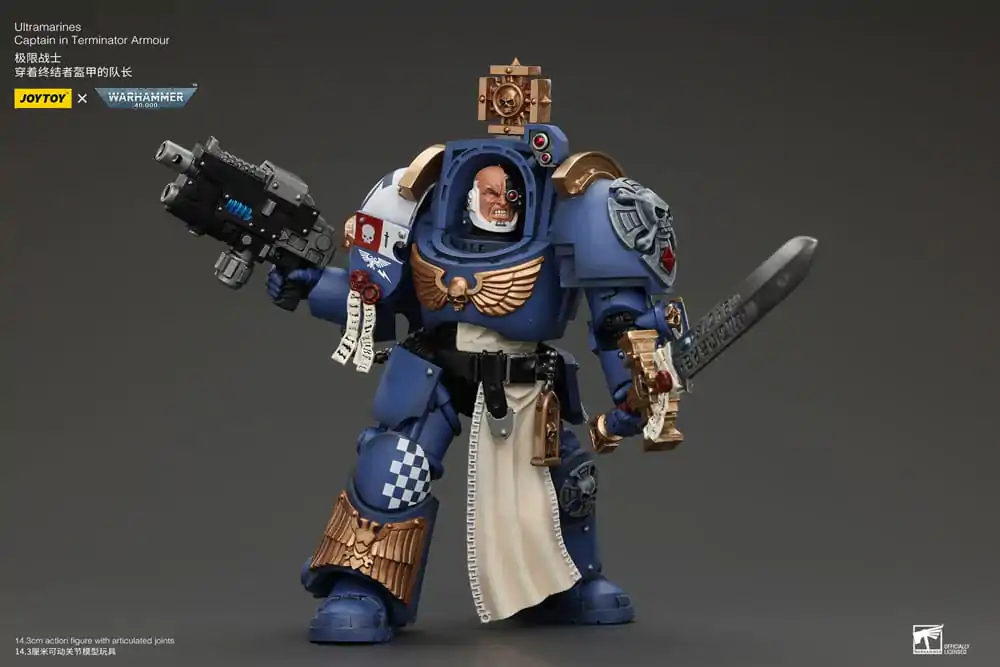 Warhammer 40k 1/18 Ultramarines Captain In Terminator Armour akciófigura 14 cm termékfotó