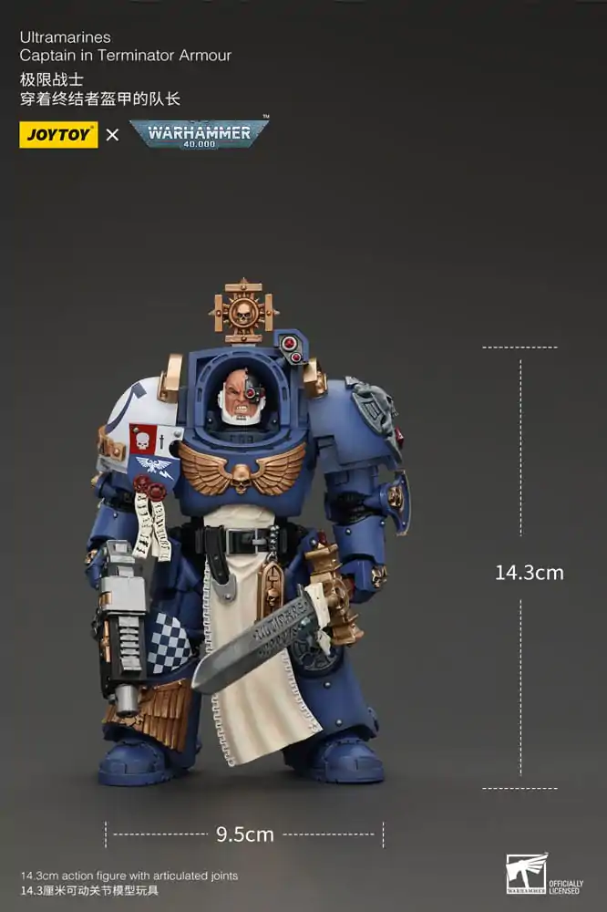 Warhammer 40k 1/18 Ultramarines Captain In Terminator Armour akciófigura 14 cm termékfotó