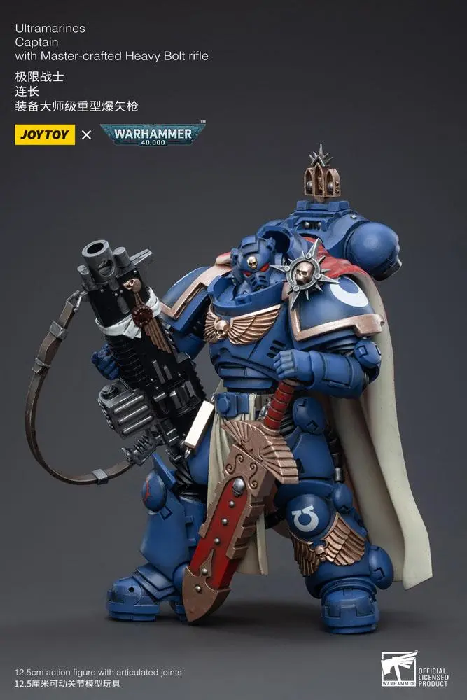 Warhammer 40k 1/18 Ultramarines Captain with Master-Crafted Heavy Bolt Rifle akciófigura 12 cm termékfotó