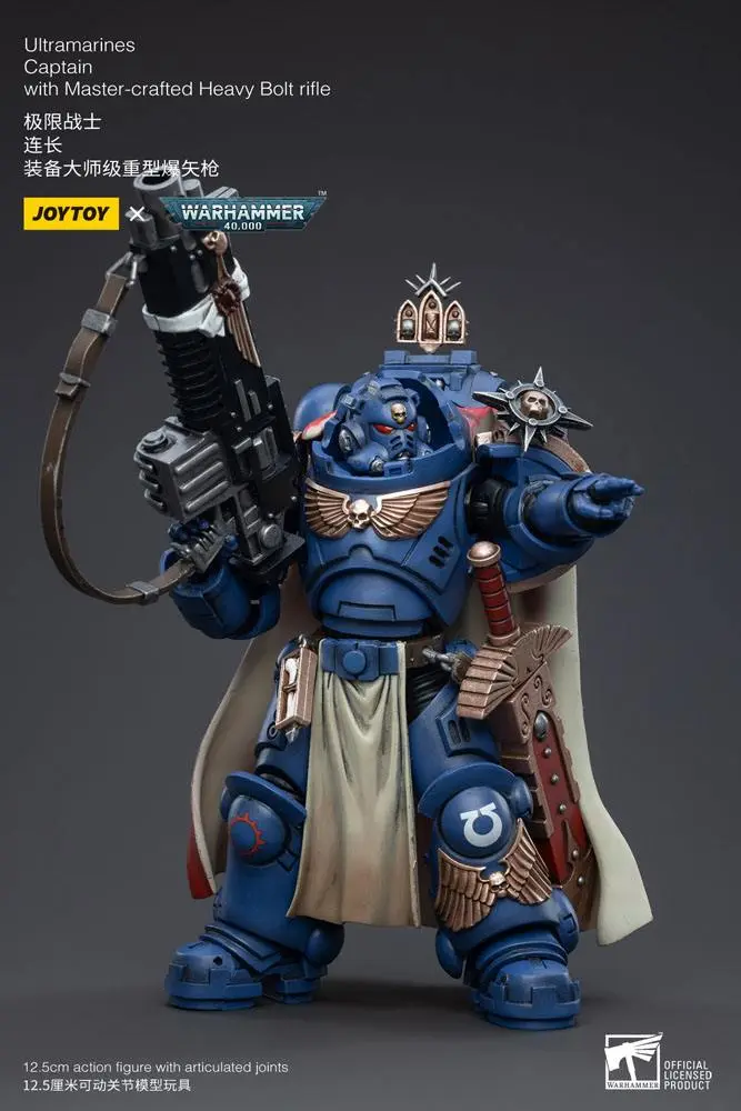 Warhammer 40k 1/18 Ultramarines Captain with Master-Crafted Heavy Bolt Rifle akciófigura 12 cm termékfotó