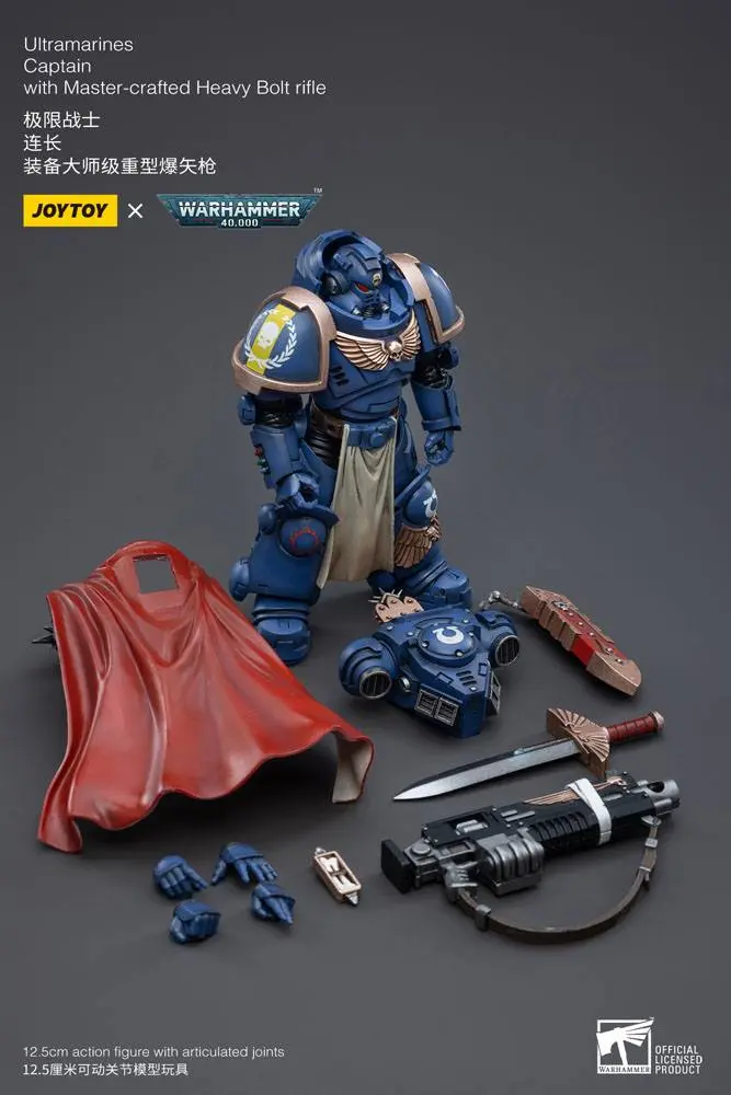 Warhammer 40k 1/18 Ultramarines Captain with Master-Crafted Heavy Bolt Rifle akciófigura 12 cm termékfotó