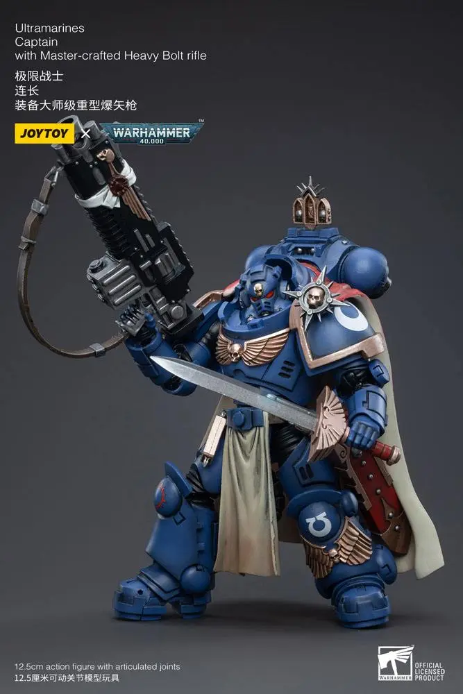 Warhammer 40k 1/18 Ultramarines Captain with Master-Crafted Heavy Bolt Rifle akciófigura 12 cm termékfotó