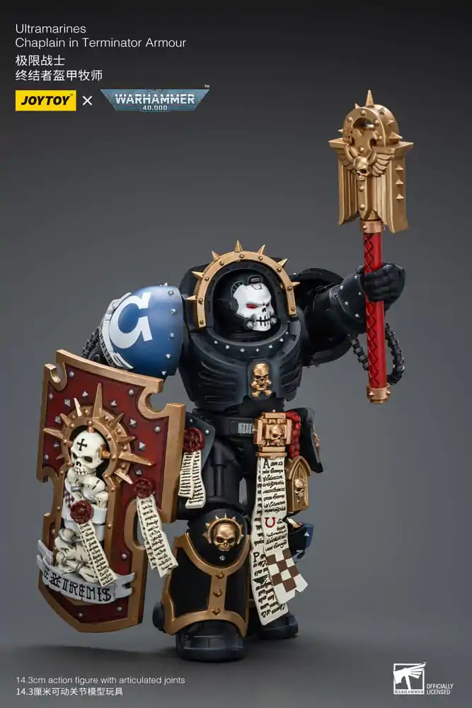 Warhammer 40k 1/18 Ultramarines Chaplain in Terminator Armour akciófigura 12 cm termékfotó