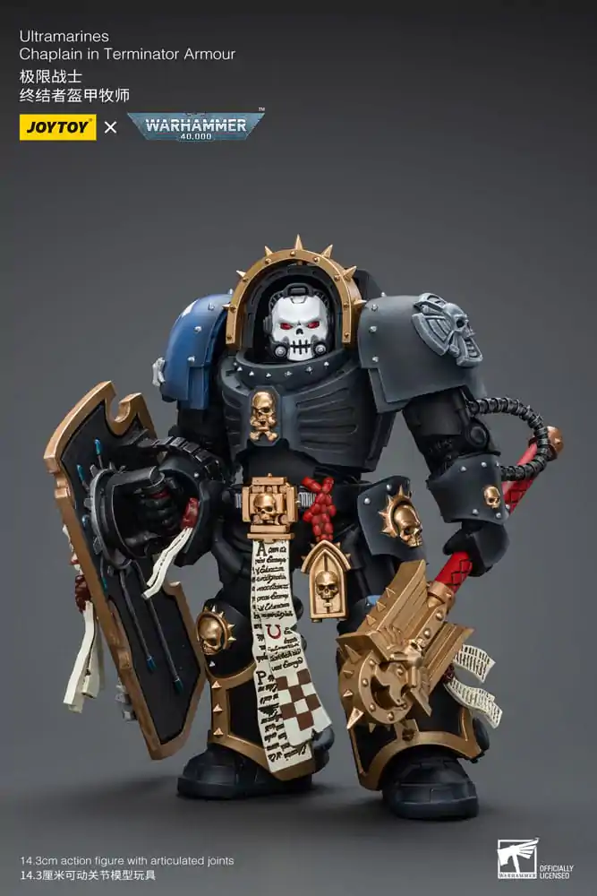 Warhammer 40k 1/18 Ultramarines Chaplain in Terminator Armour akciófigura 12 cm termékfotó