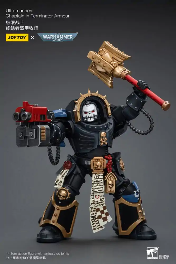 Warhammer 40k 1/18 Ultramarines Chaplain in Terminator Armour akciófigura 12 cm termékfotó