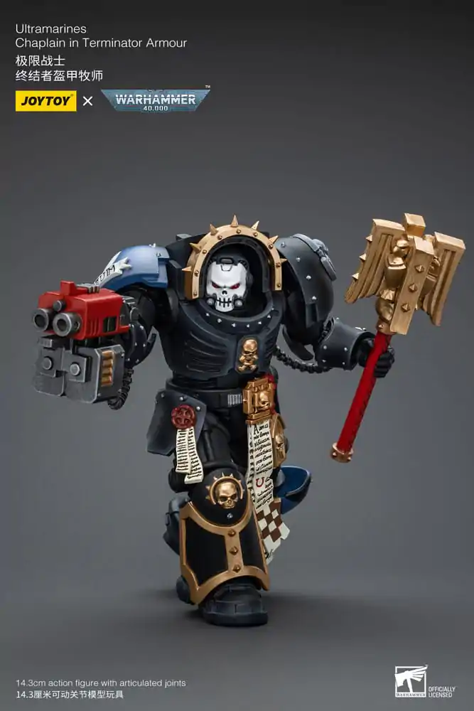 Warhammer 40k 1/18 Ultramarines Chaplain in Terminator Armour akciófigura 12 cm termékfotó