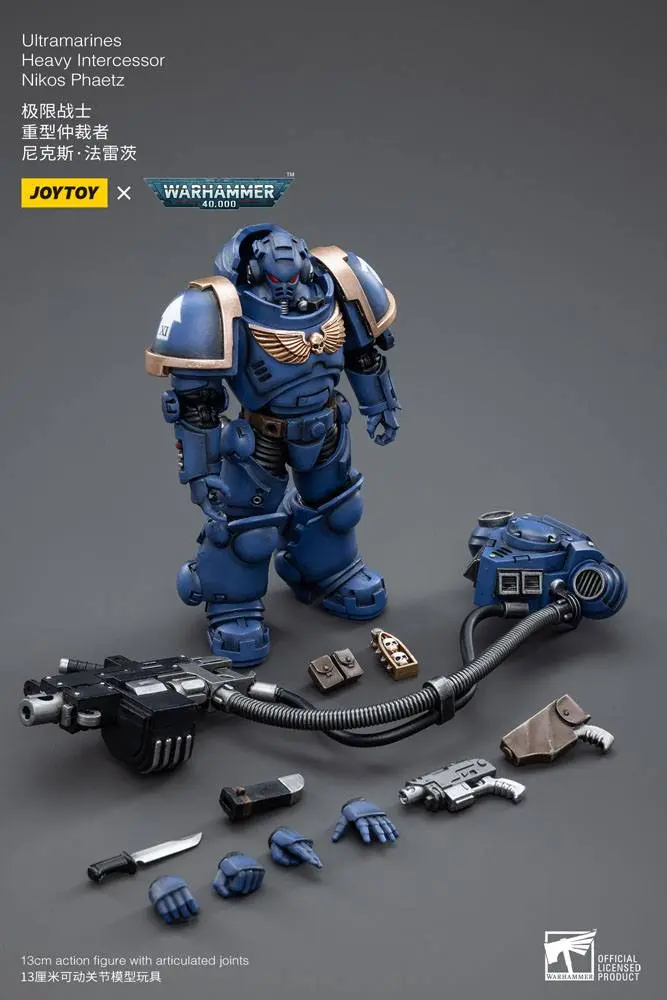 Warhammer 40k 1/18 Ultramarines Heavy Intercessor Nikos Phaetz akciófigura 13 cm termékfotó