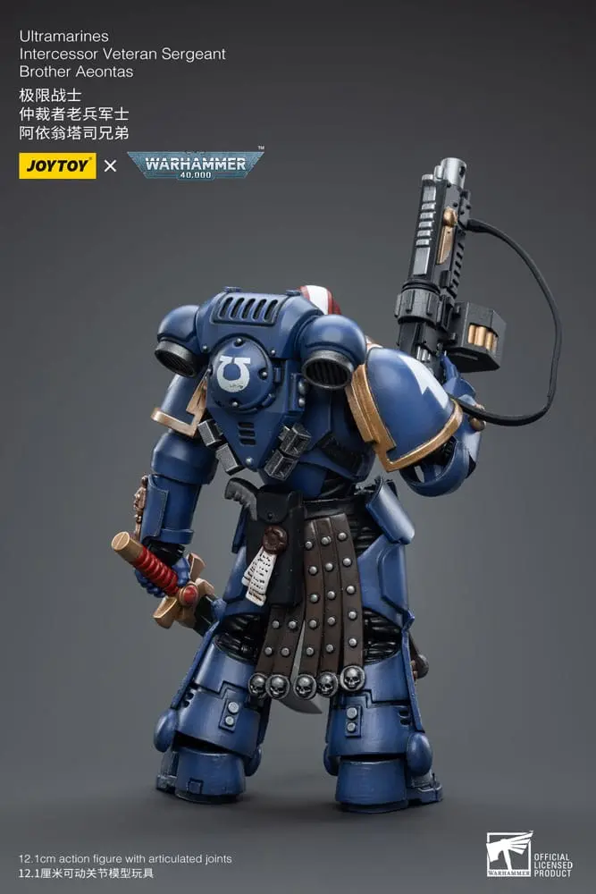 Warhammer 40k 1/18 Ultramarines Intercessor Veteran Sergeant Brother Aeontas akciófigura 12 cm termékfotó