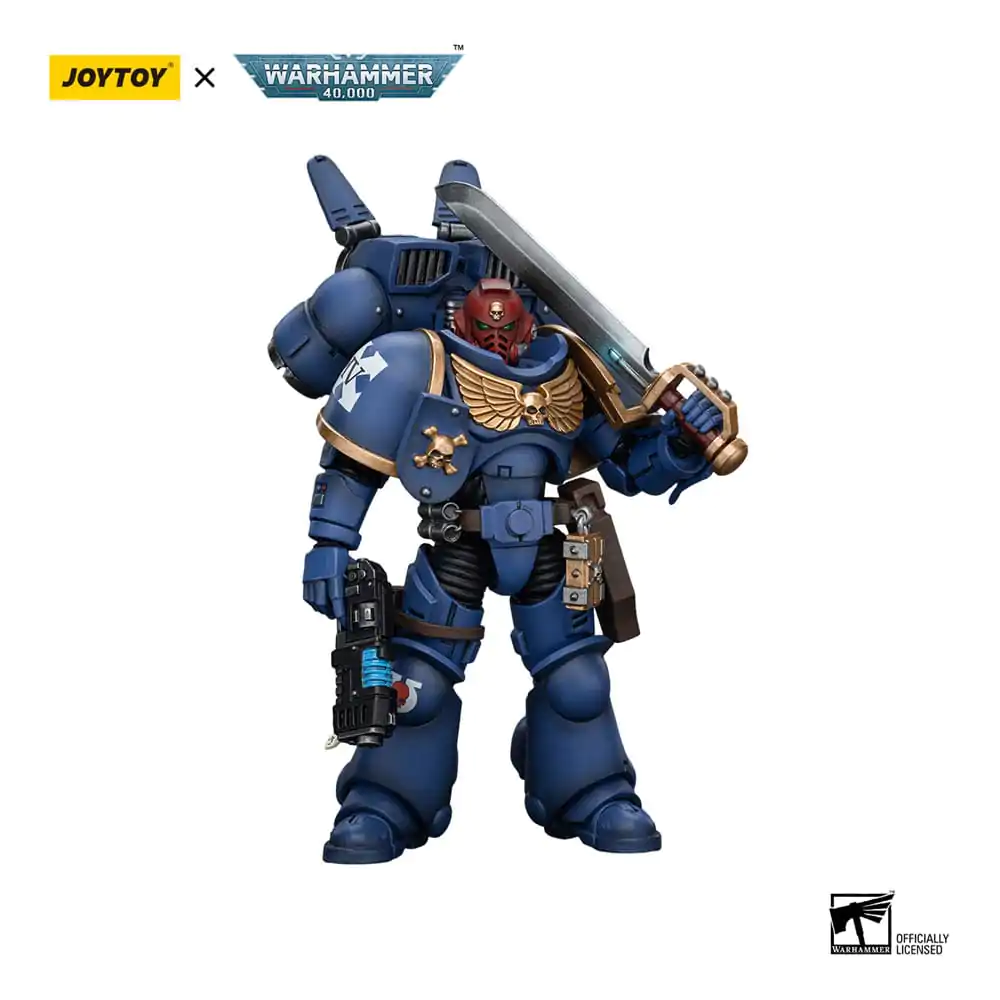 Warhammer 40k 1/18 Ultramarines Jump Pack Intercessors Sergeant With Plasma Pistol And Power Sword akciófigura 12 cm termékfotó