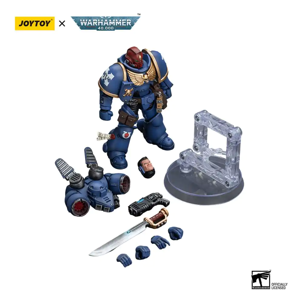 Warhammer 40k 1/18 Ultramarines Jump Pack Intercessors Sergeant With Plasma Pistol And Power Sword akciófigura 12 cm termékfotó