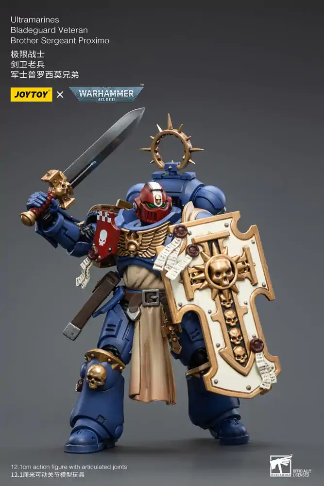Warhammer 40k 1/18 Ultramarines Bladeguard Veteran Brother Sergeant Proximo akciófigura 12 cm termékfotó