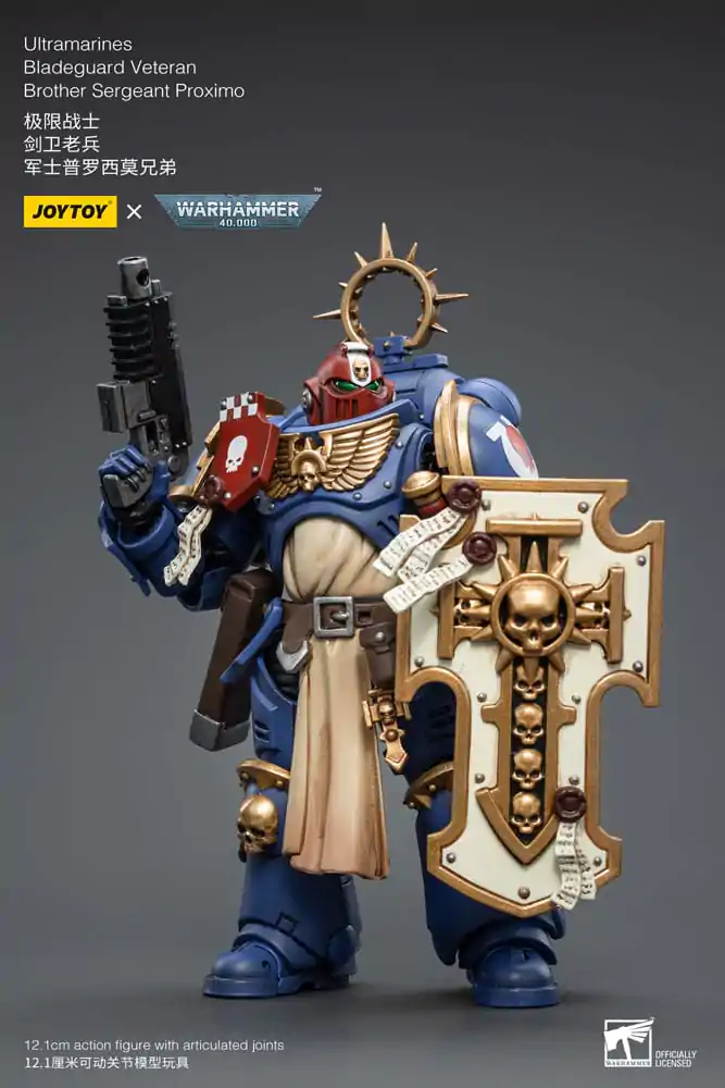 Warhammer 40k 1/18 Ultramarines Bladeguard Veteran Brother Sergeant Proximo akciófigura 12 cm termékfotó