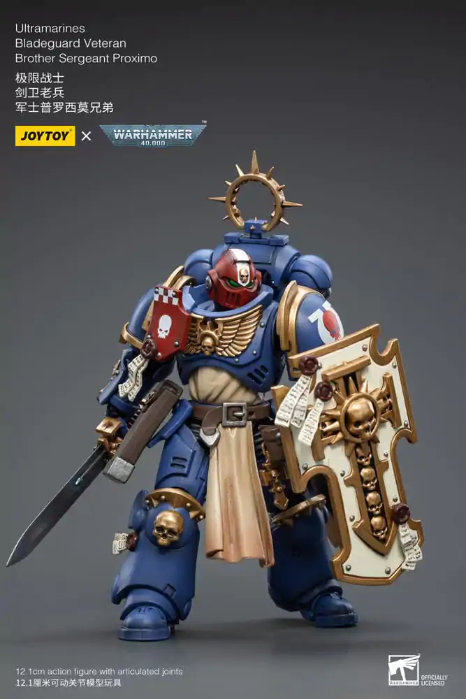 Warhammer 40k 1/18 Ultramarines Bladeguard Veteran Brother Sergeant Proximo akciófigura 12 cm termékfotó