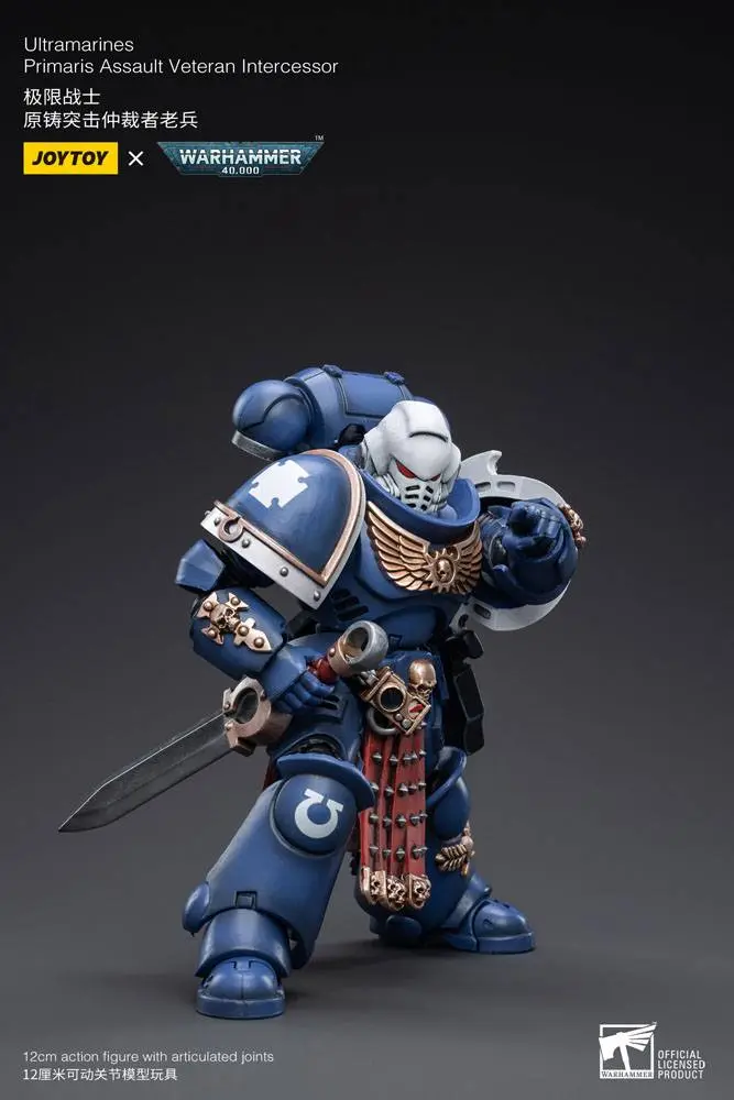 Warhammer 40k 1/18 Ultramarines Primaris Assault Veteran Intercessor akciófigura 12 cm termékfotó