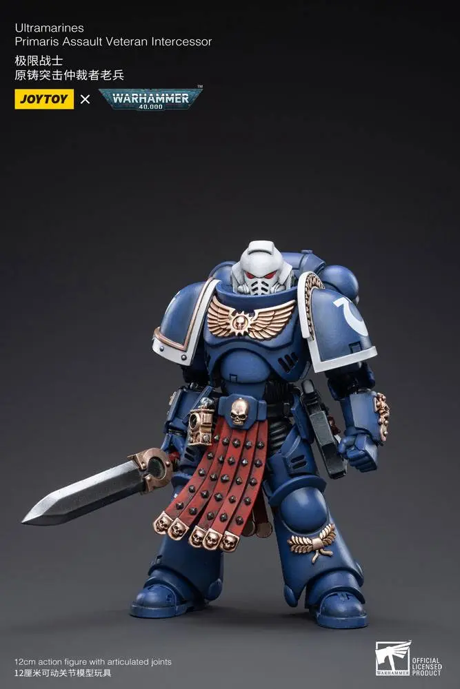 Warhammer 40k 1/18 Ultramarines Primaris Assault Veteran Intercessor akciófigura 12 cm termékfotó