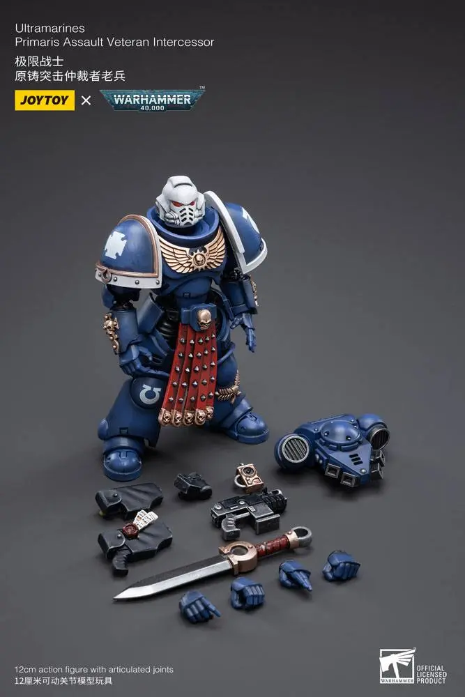 Warhammer 40k 1/18 Ultramarines Primaris Assault Veteran Intercessor akciófigura 12 cm termékfotó