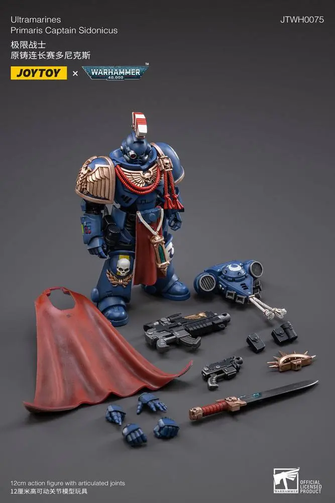 Warhammer 40k 1/18 Ultramarines Primaris Captain Sidonicus akciófigura 12 cm termékfotó