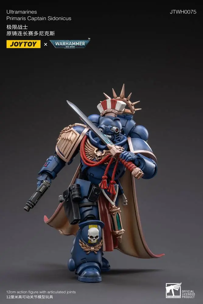 Warhammer 40k 1/18 Ultramarines Primaris Captain Sidonicus akciófigura 12 cm termékfotó