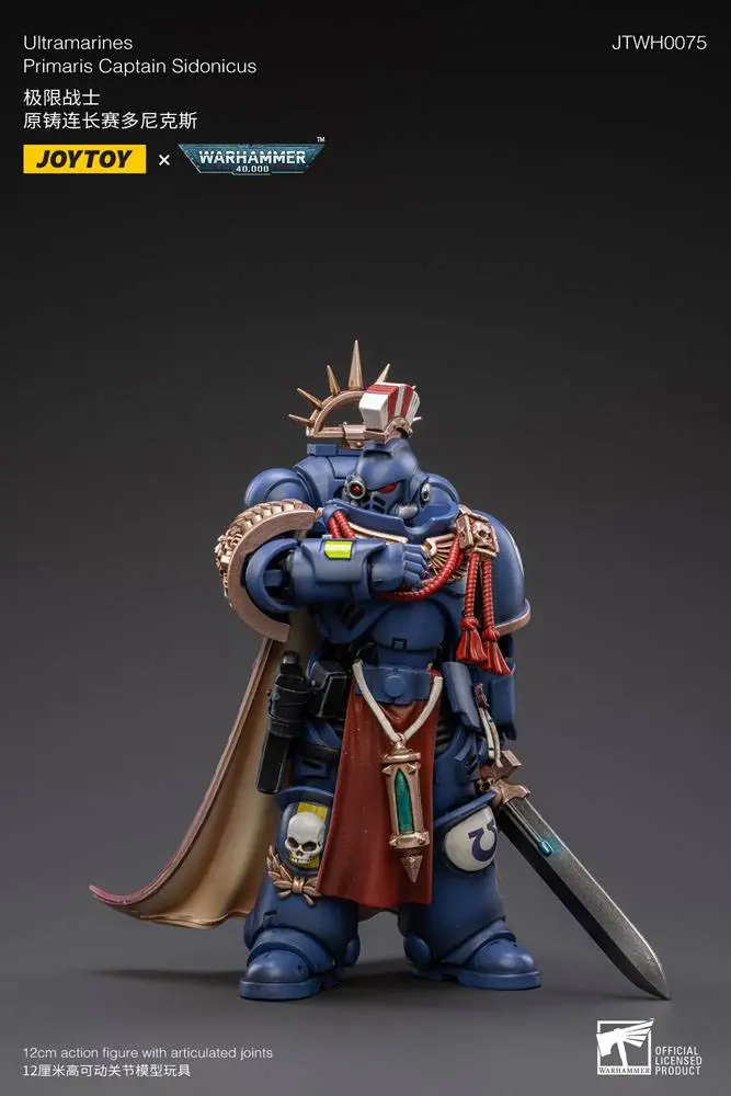 Warhammer 40k 1/18 Ultramarines Primaris Captain Sidonicus akciófigura 12 cm termékfotó