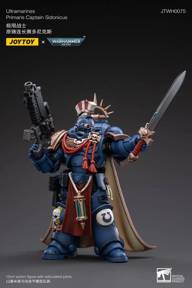 Warhammer 40k 1/18 Ultramarines Primaris Captain Sidonicus akciófigura 12 cm termékfotó