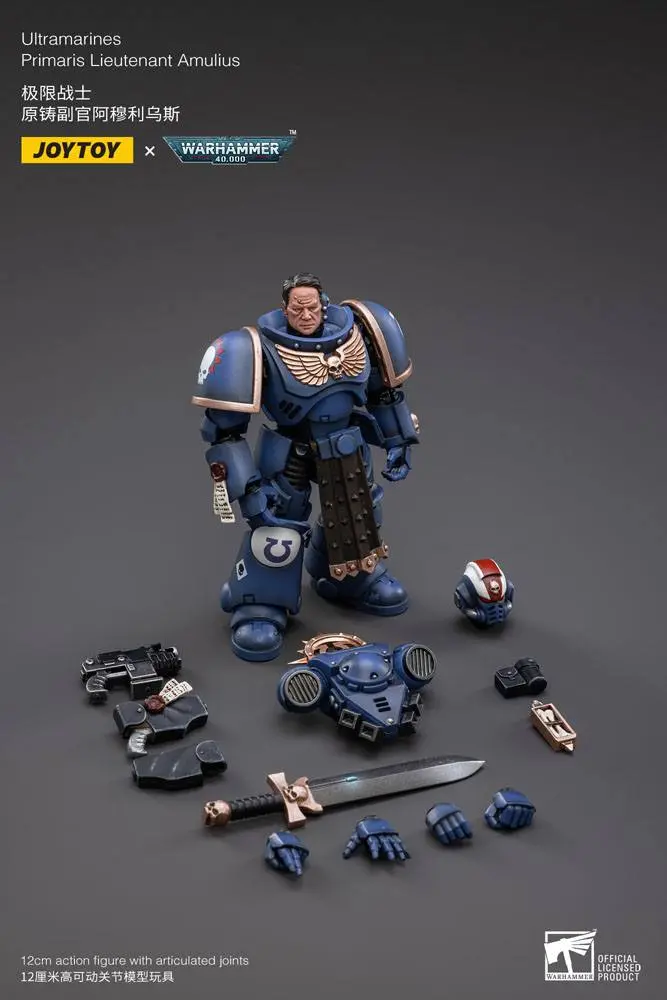 Warhammer 40k 1/18 Ultramarines Primaris Lieutenant Amulius akciófigura 12 cm termékfotó
