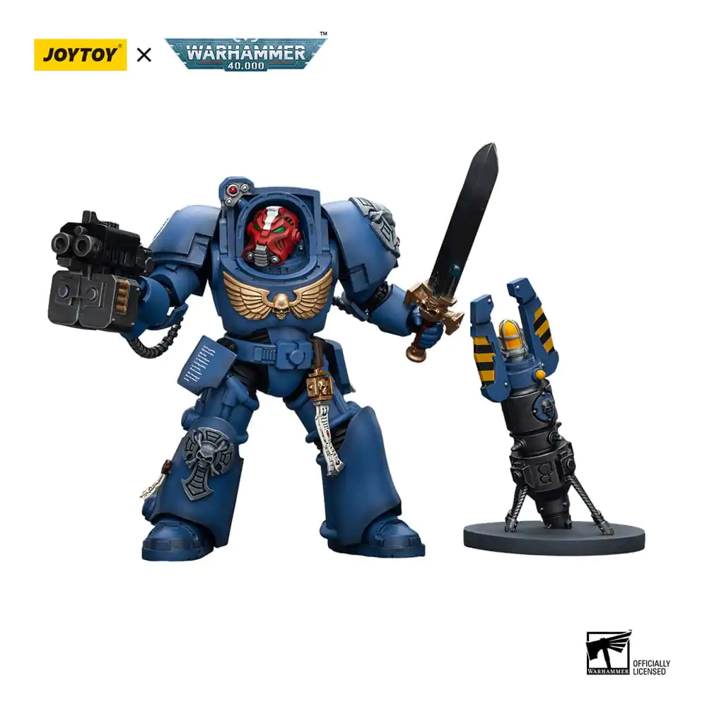 Warhammer 40k 1/18 Ultramarines Terminator Squad Sergeant with Power Sword and Teleport Homer akciófigura 12 cm termékfotó