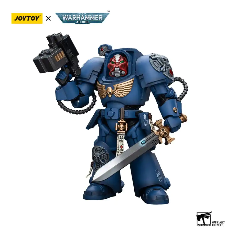 Warhammer 40k 1/18 Ultramarines Terminator Squad Sergeant with Power Sword and Teleport Homer akciófigura 12 cm termékfotó