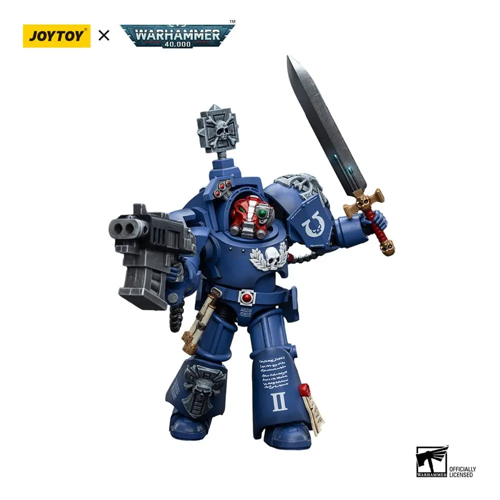 Warhammer 40k 1/18 Ultramarines Terminators Sergeant Terconon akciófigura 12 cm termékfotó