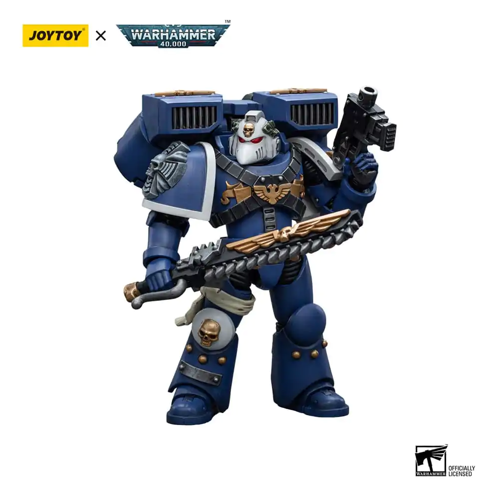 Warhammer 40k 1/18 Ultramarines Vanguard Veteran with Chainsword and Bolt Pistol akciófigura 12 cm termékfotó