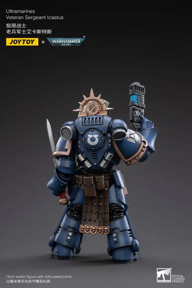 Warhammer 40k 1/18 Ultramarines Veteran Sergeant Icastus akciófigura 12 cm termékfotó