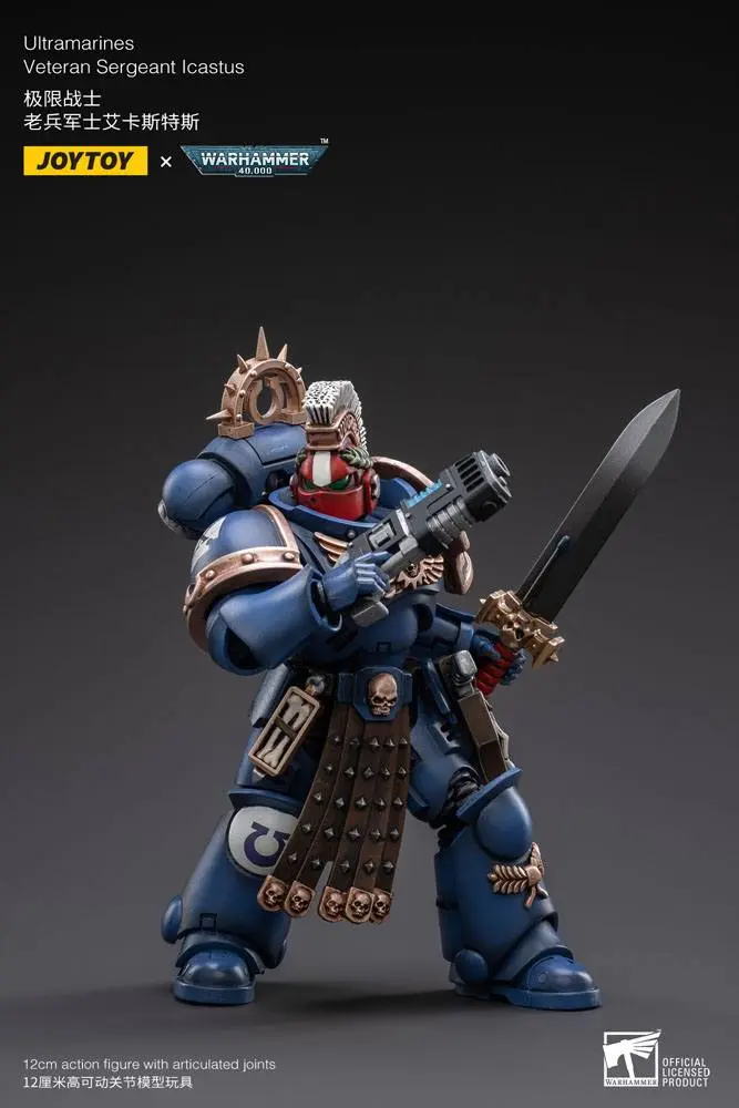 Warhammer 40k 1/18 Ultramarines Veteran Sergeant Icastus akciófigura 12 cm termékfotó