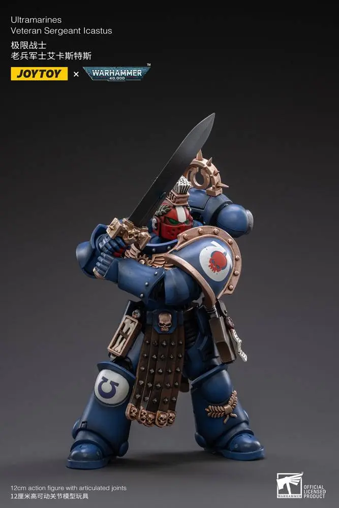 Warhammer 40k 1/18 Ultramarines Veteran Sergeant Icastus akciófigura 12 cm termékfotó