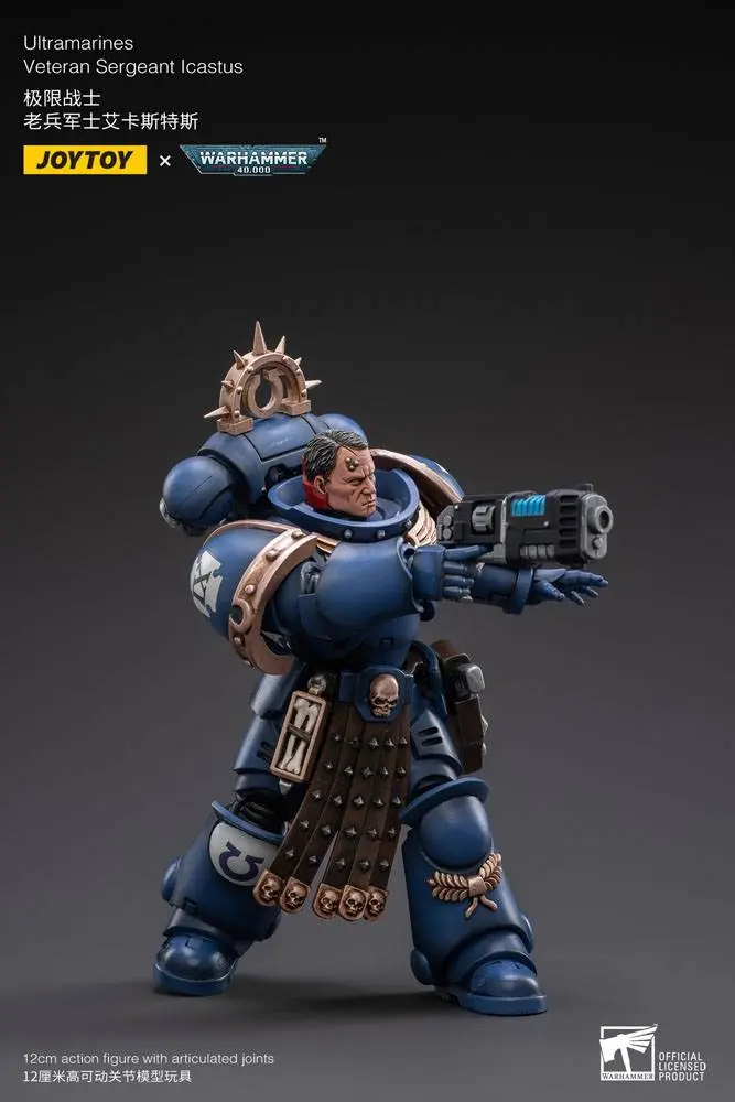 Warhammer 40k 1/18 Ultramarines Veteran Sergeant Icastus akciófigura 12 cm termékfotó
