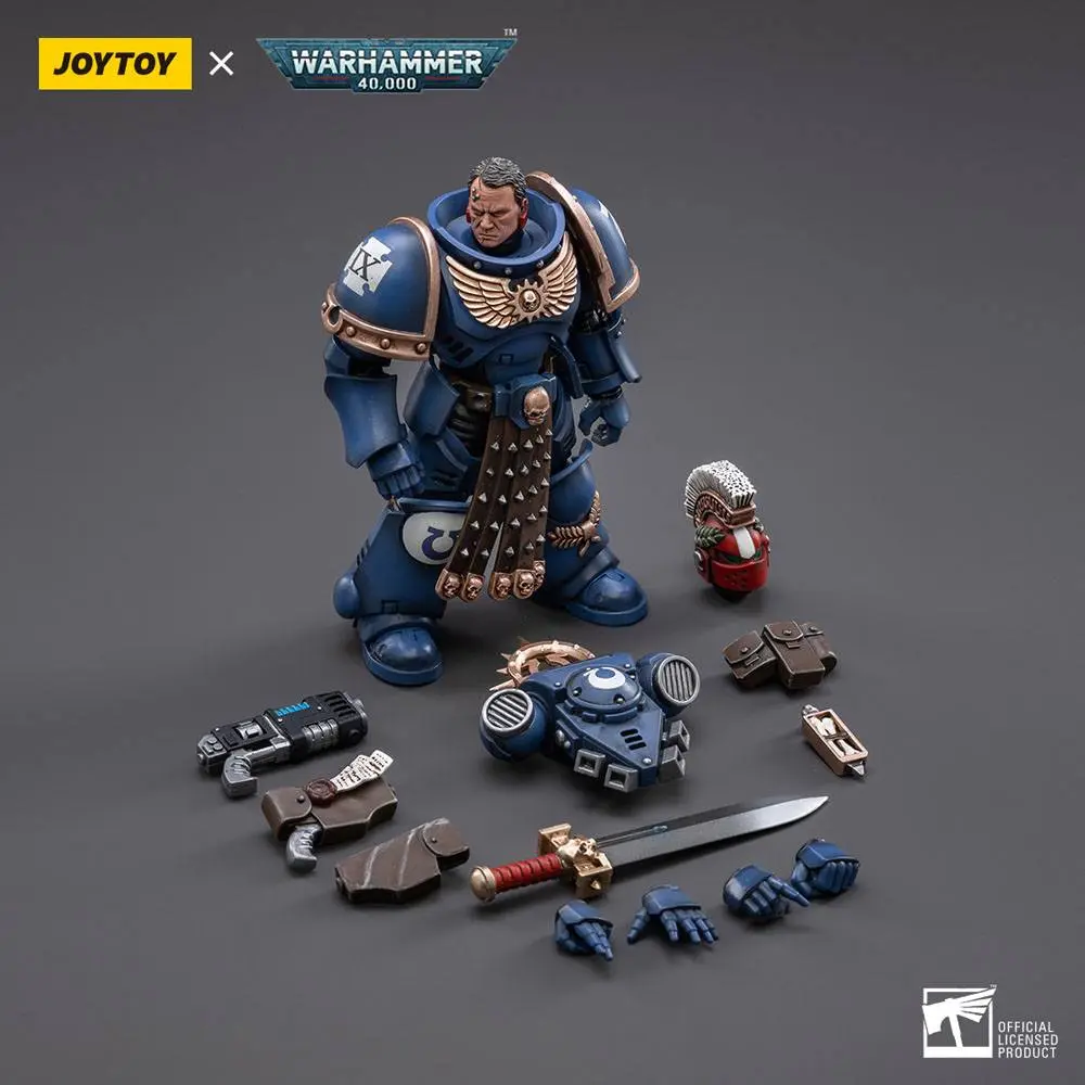 Warhammer 40k 1/18 Ultramarines Veteran Sergeant Icastus akciófigura 12 cm termékfotó
